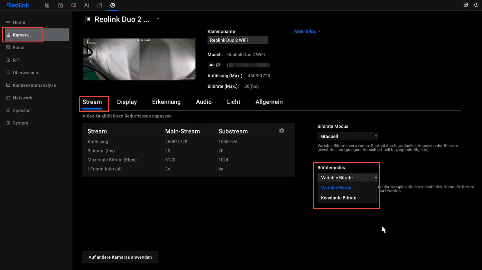 bitrate mode de ui