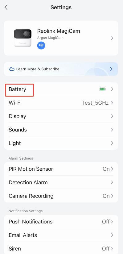 Argus MagiCam Battery