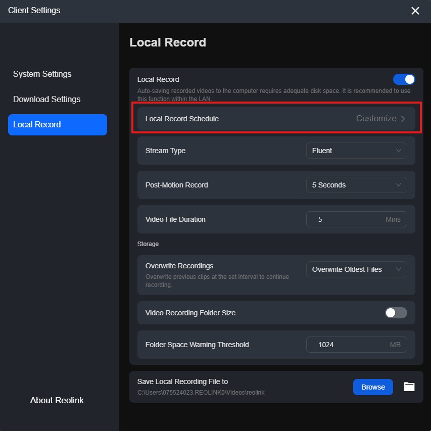 Local Record Schedule
