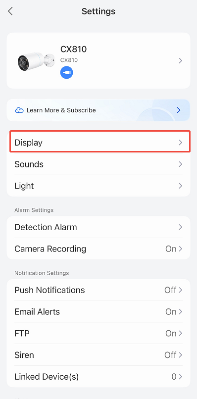 Standalone Camera display