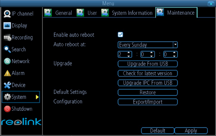 Maintenance Old UI