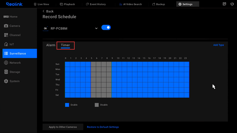 timer page