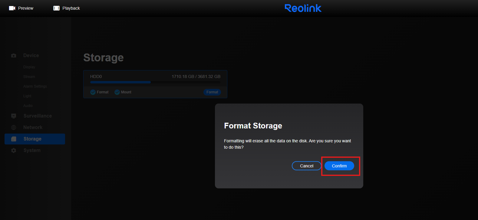 confirm format