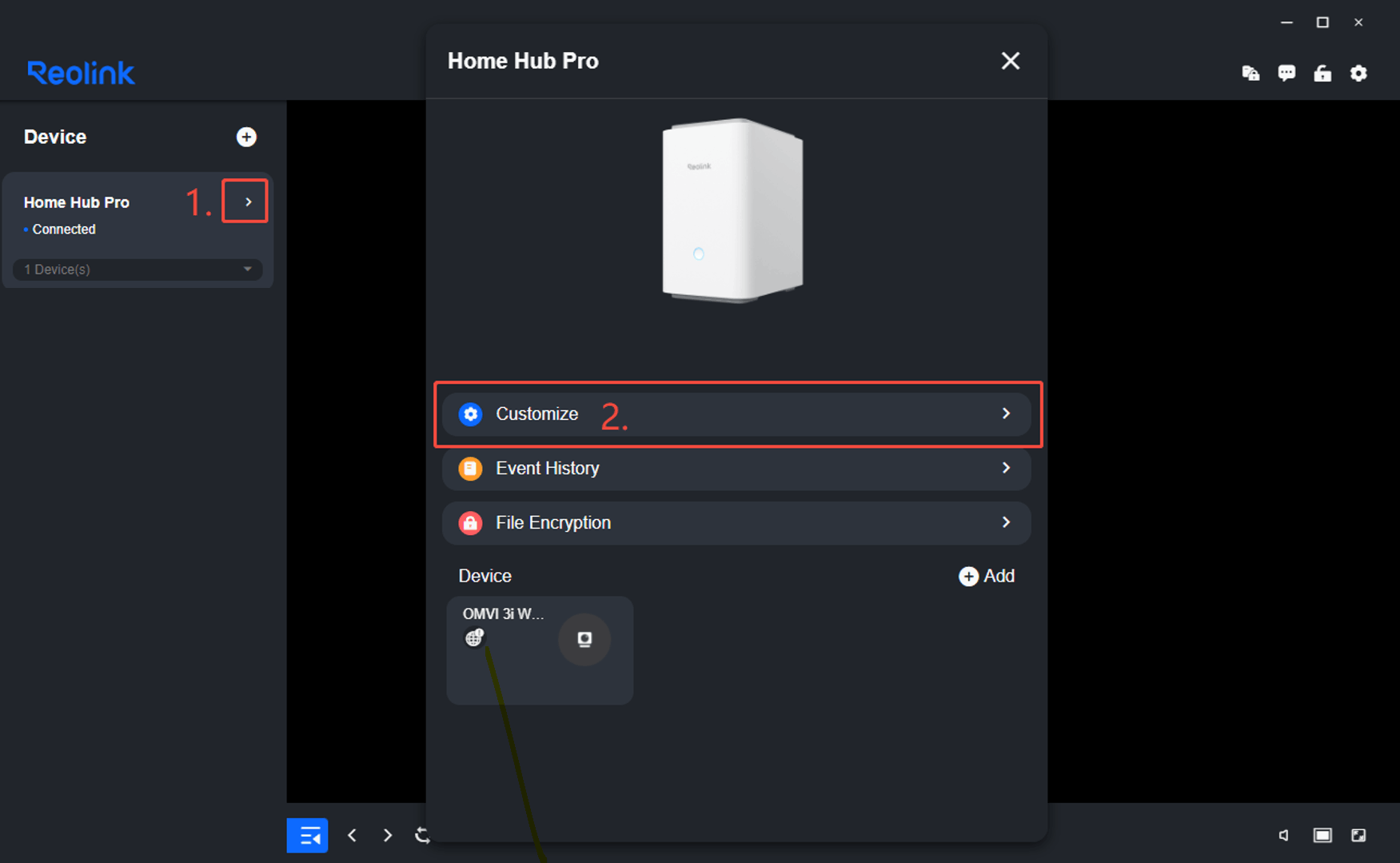 Home Hub settings