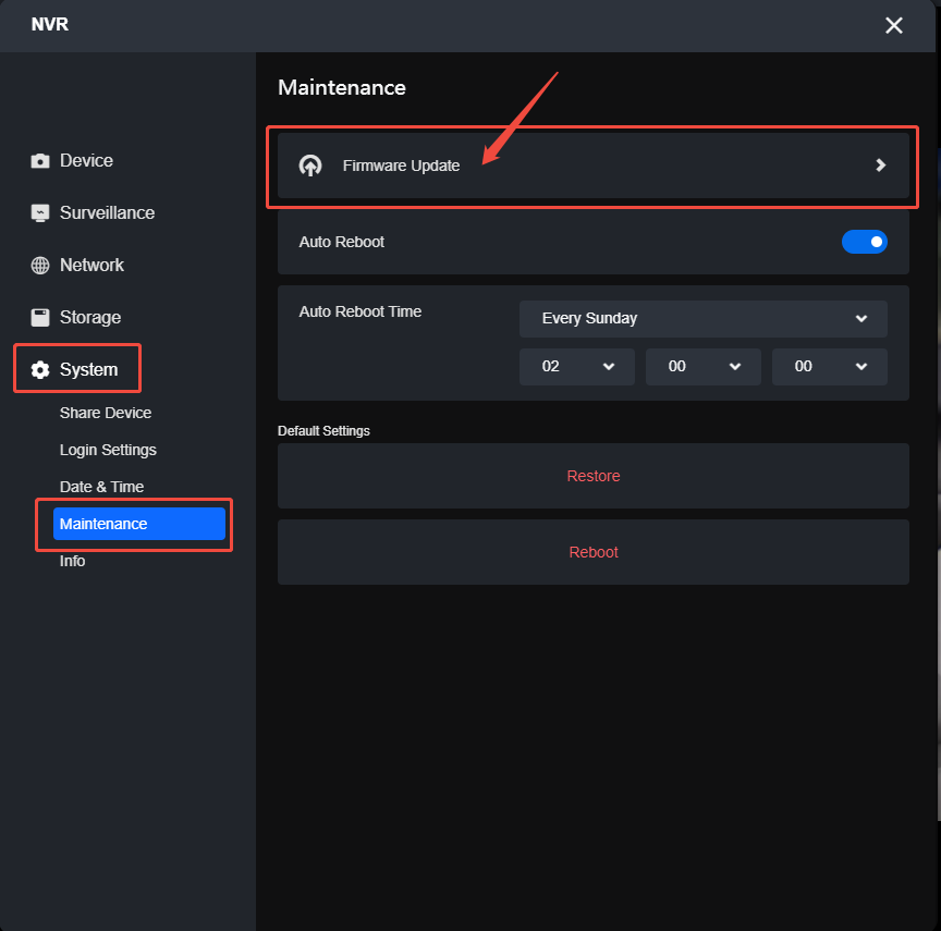 nvr upgrade client