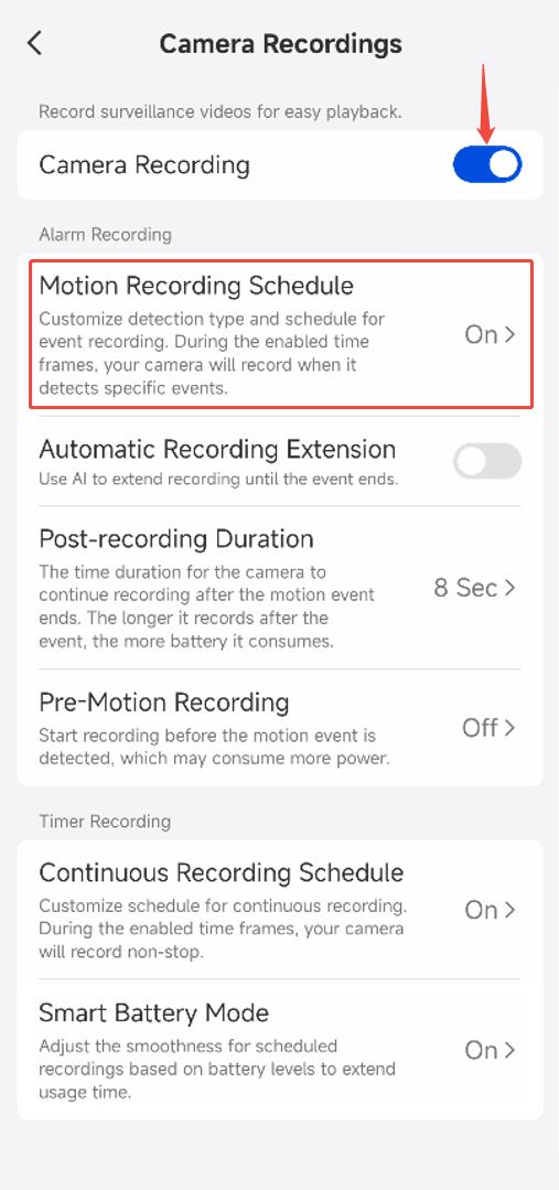 Motion Recording app