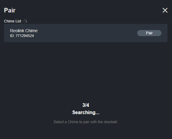 client searching reolink chime