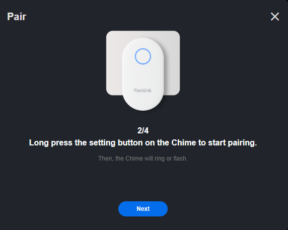 client long pree the settings button