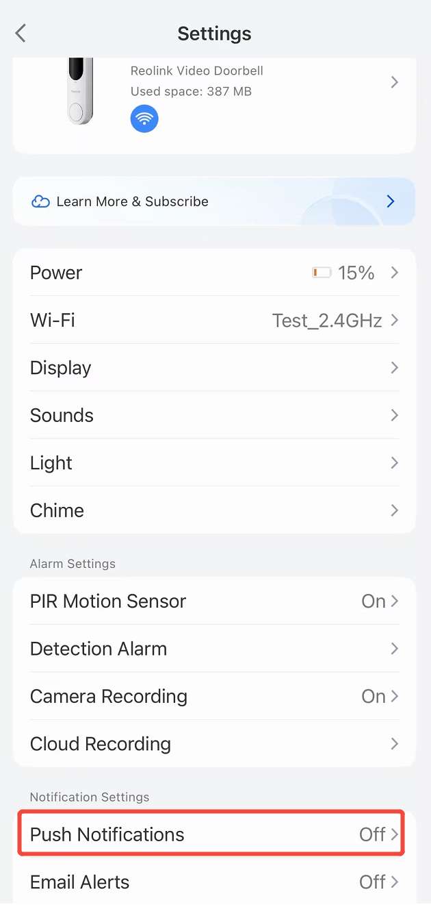 enable push notification