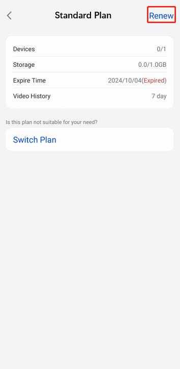 expired plan renew