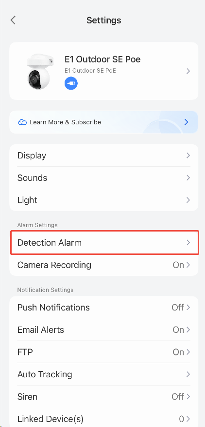 Detection Alarm app