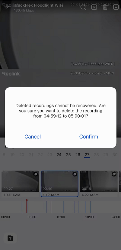 confirm the delete