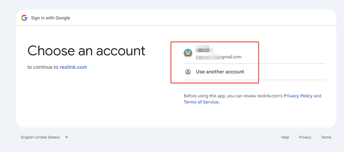 choose account