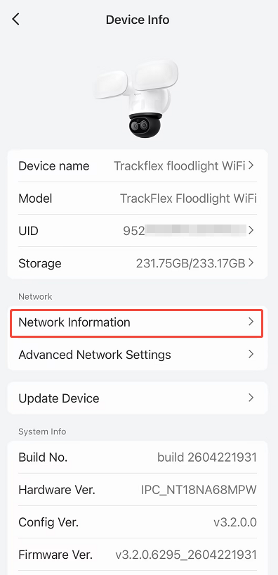 device network info
