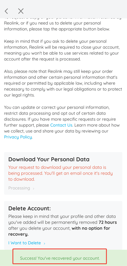 recovery your account