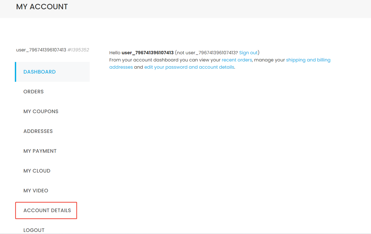 ACCOUNT DETAILS