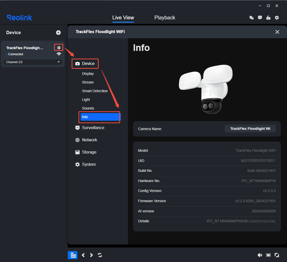 client camera UID
