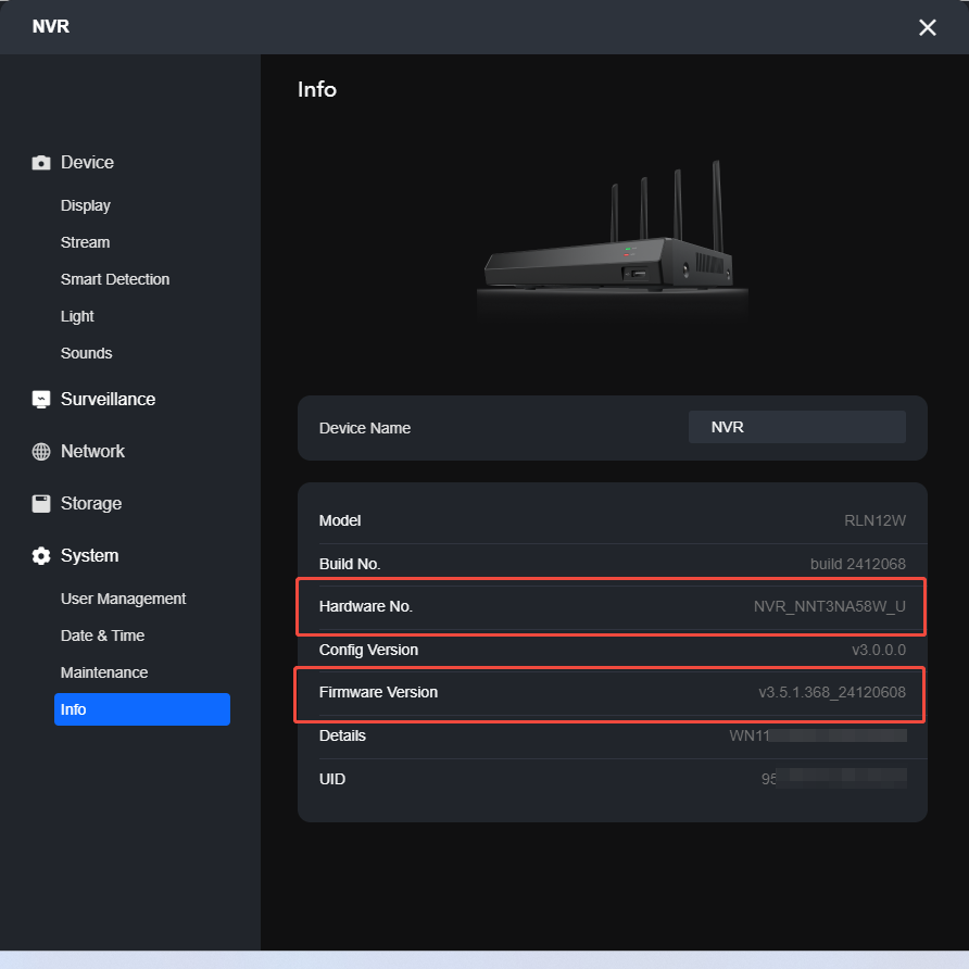 nvr info client