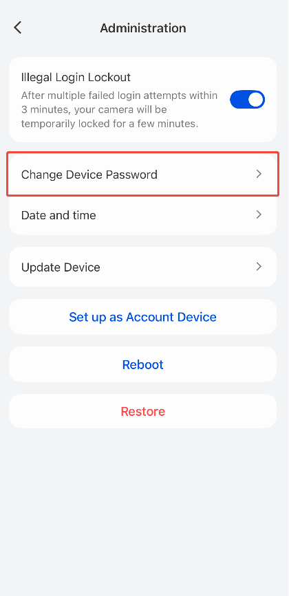Change Device Password
