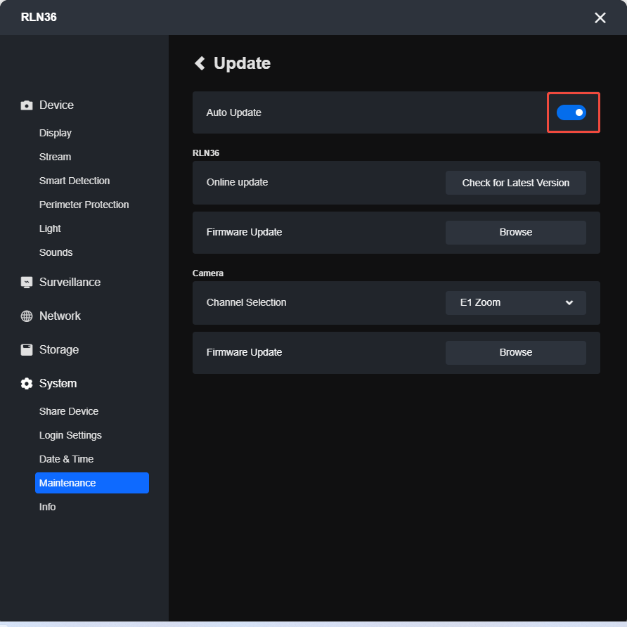 Enable Auto Update for NVR