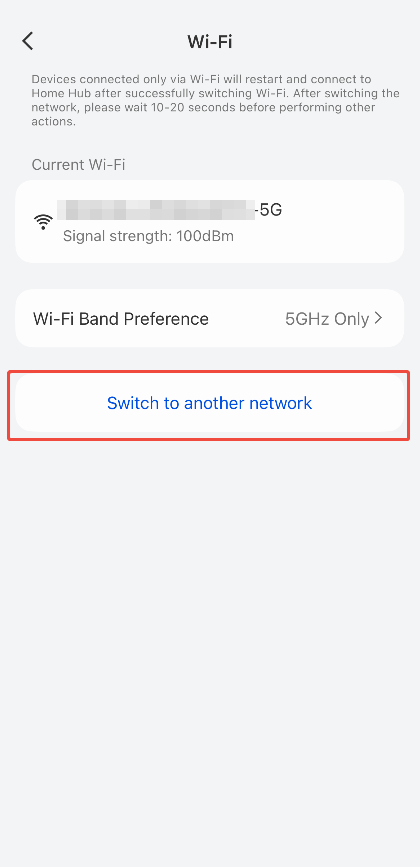 Switch to another network