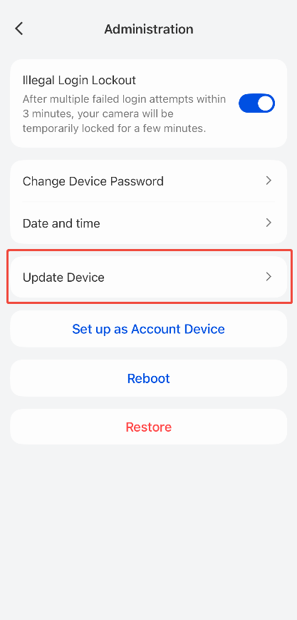 Tap Update Device
