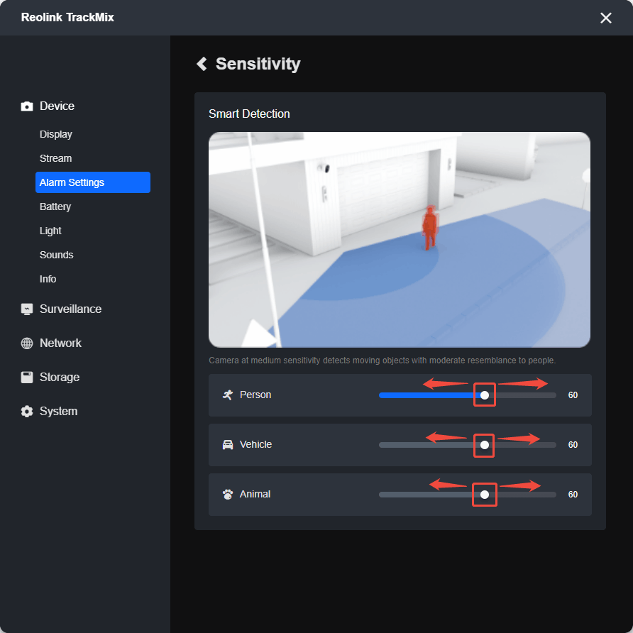 sensitivity slider