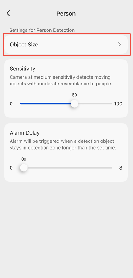  Tap Object Size