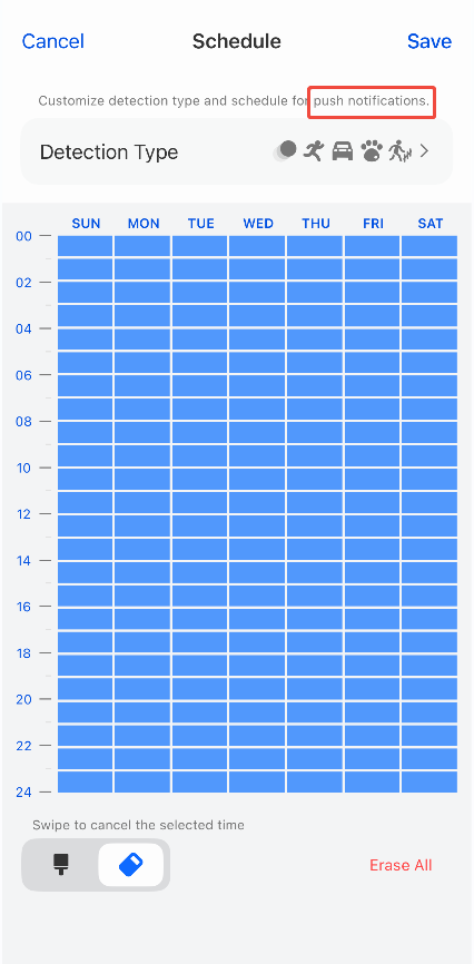 Push Notifications schedule