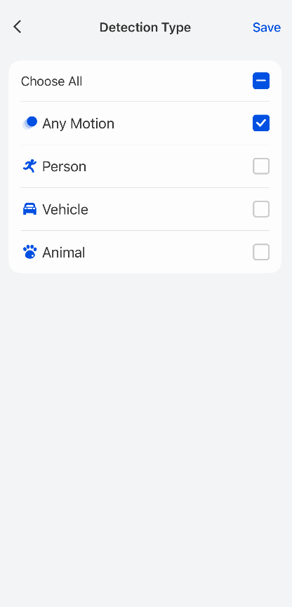 select Detection Type app
