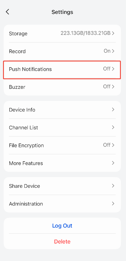 Push Notification app