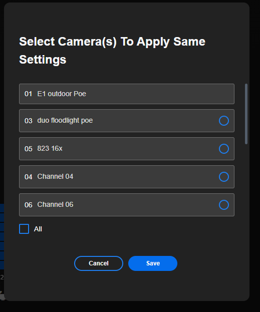 Apply to Other Cameras
