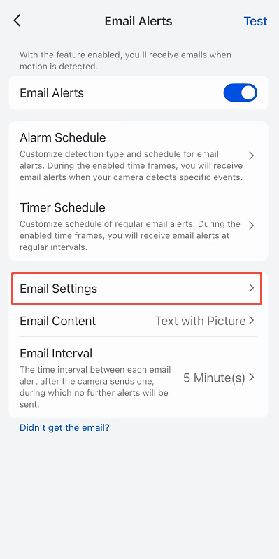 Email Settings
