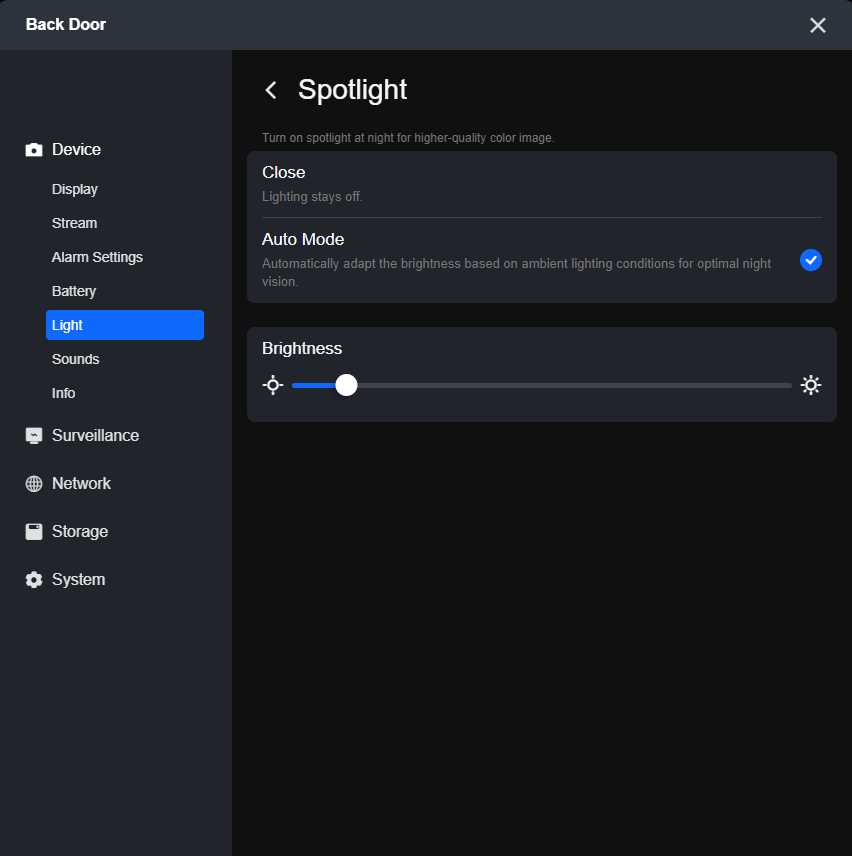 client Battery powered Cameras spotlight