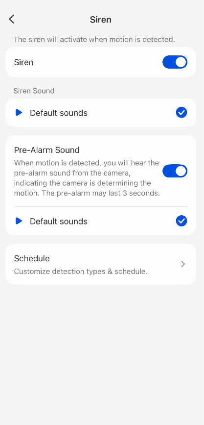 Enable Siren and Pre-Alarm Sound