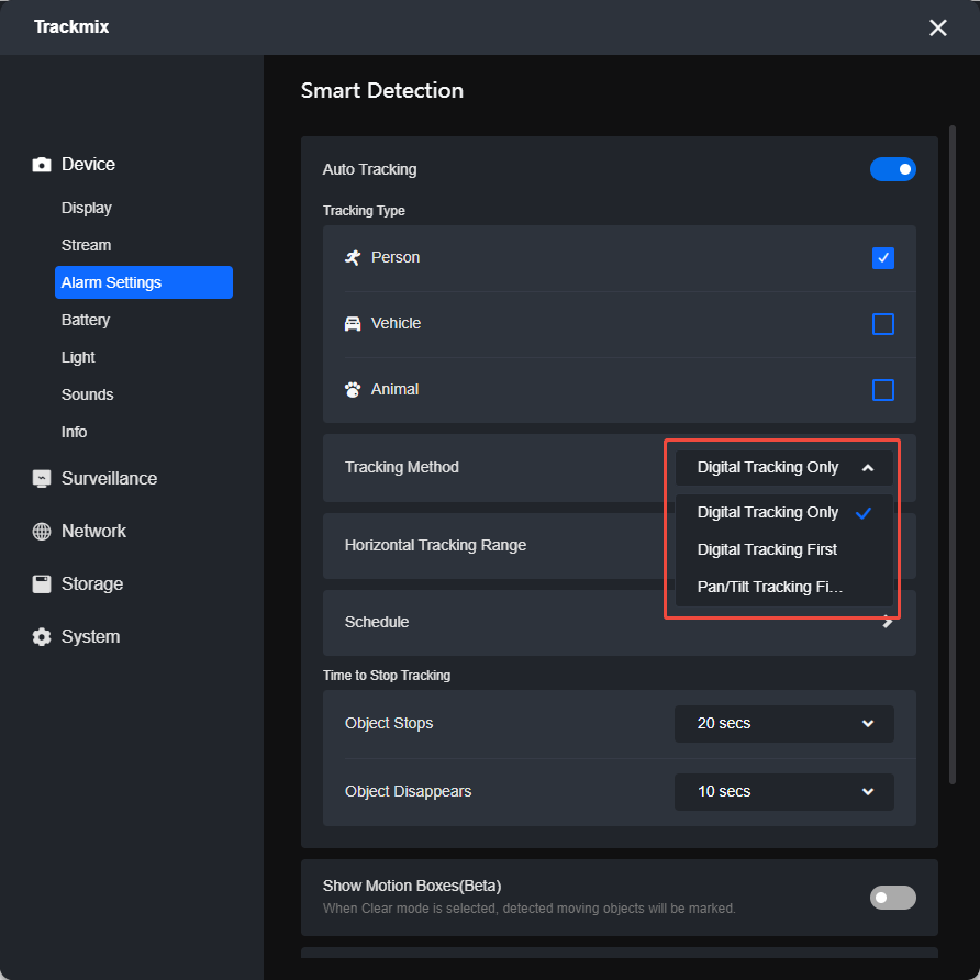 Set up Tracking Method