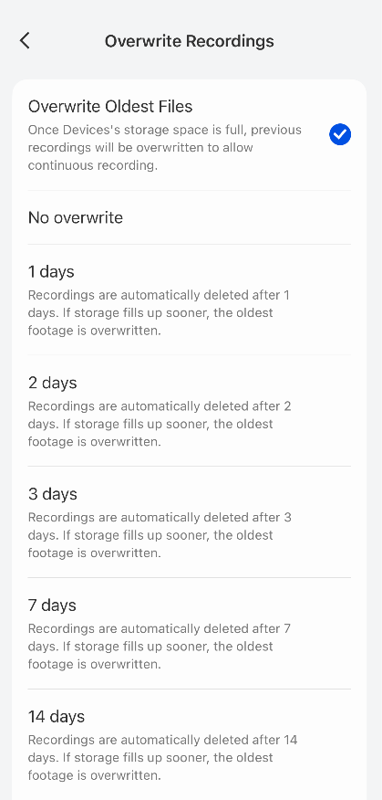 overwrite interval