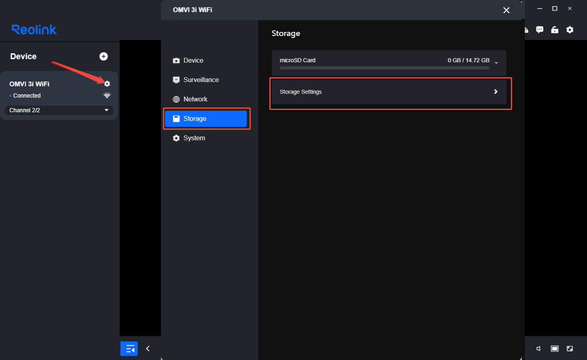 Storage Settings client