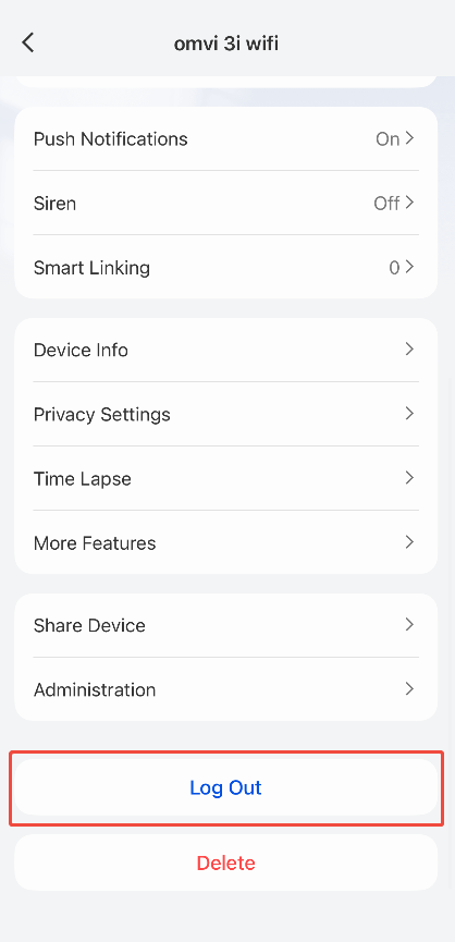 Log Out of Device