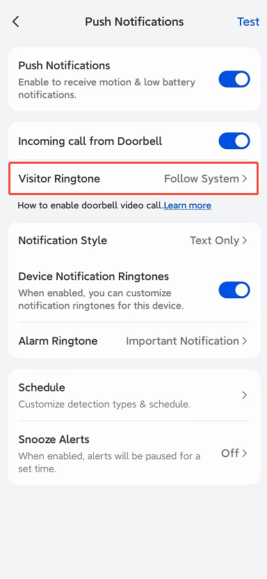 Enable "Visitor Ringtone"