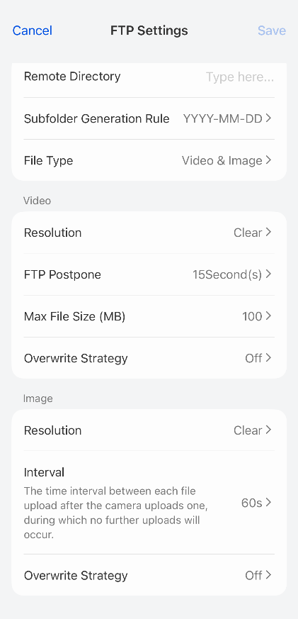 ftp settings