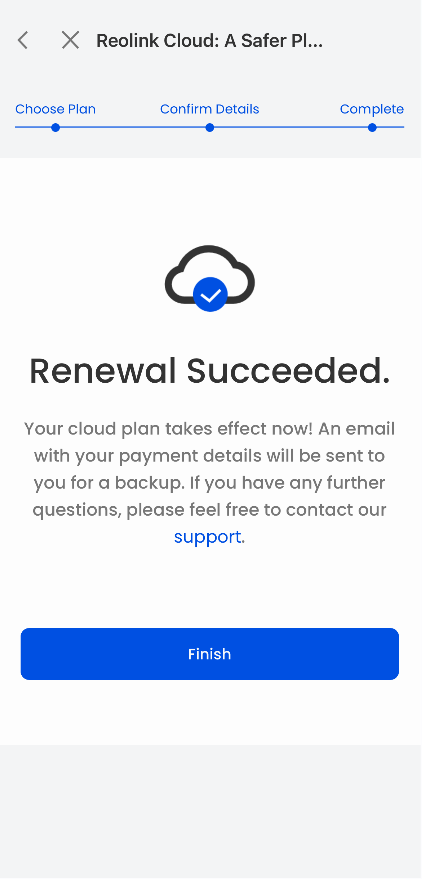 Renewal is successful