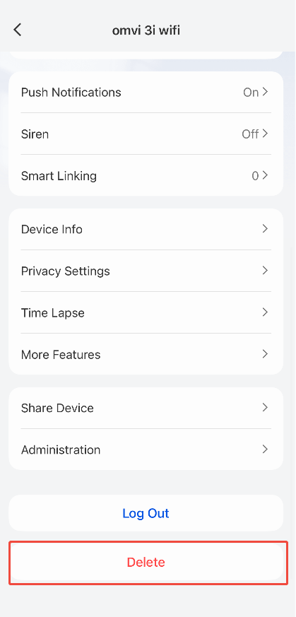 Tap Delete app