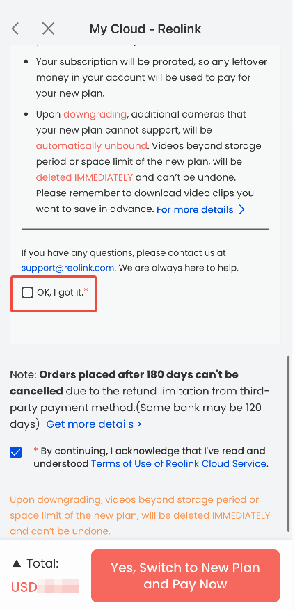 check the terms and conditions