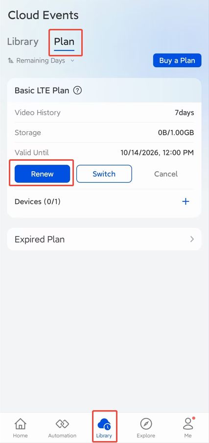 tap Renew