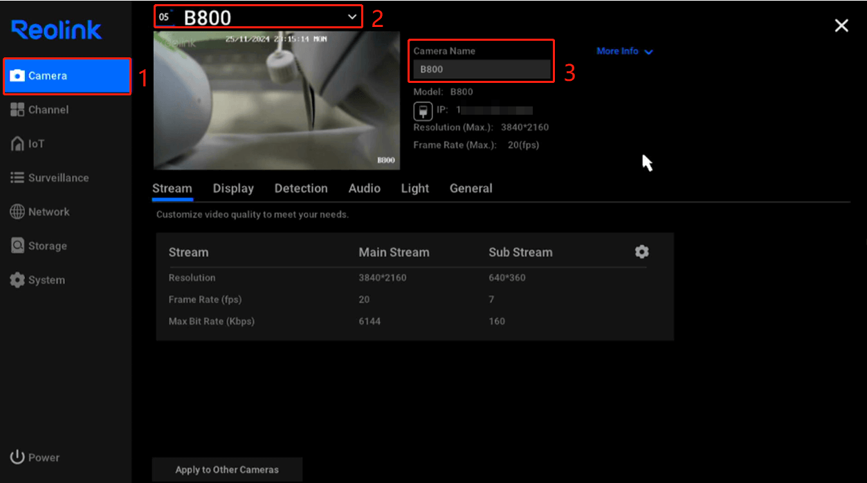 camera name