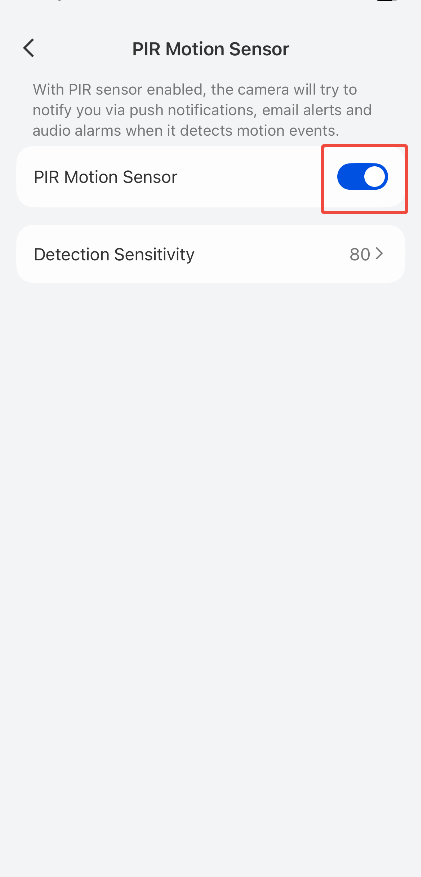 enable pir app