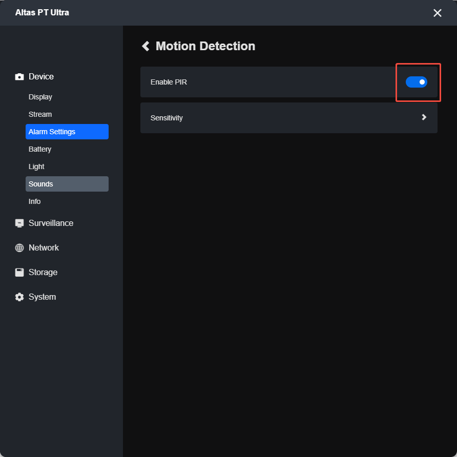 enable pir client