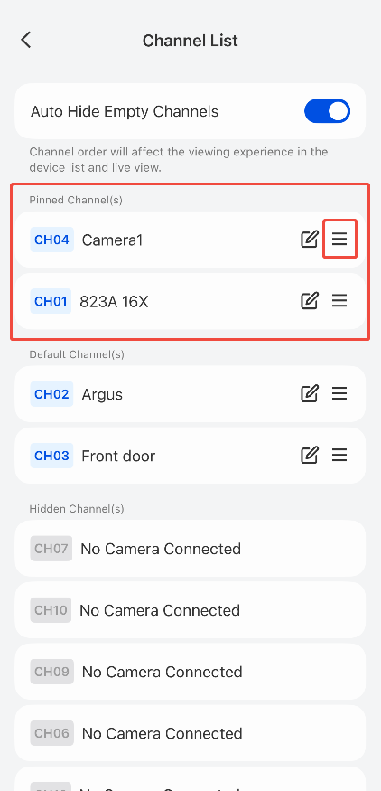 Pinned Channel(s)