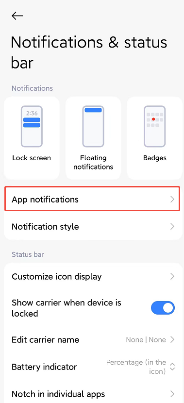 App notifications